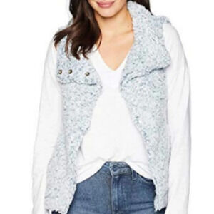 Dylan by True Grit Eyelash Fleece Gray Vest sz L